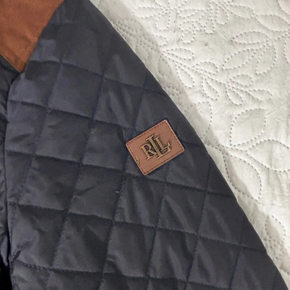 Polo Ralph Lauren Black Quilted Jacket with Brown Details-women’s - Picture 3 of 13